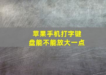 苹果手机打字键盘能不能放大一点