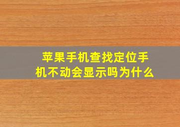 苹果手机查找定位手机不动会显示吗为什么