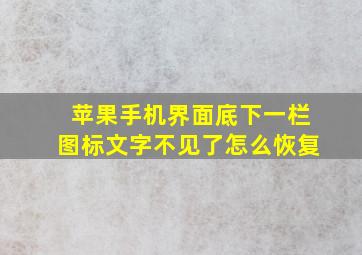 苹果手机界面底下一栏图标文字不见了怎么恢复