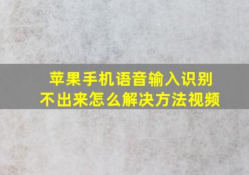 苹果手机语音输入识别不出来怎么解决方法视频