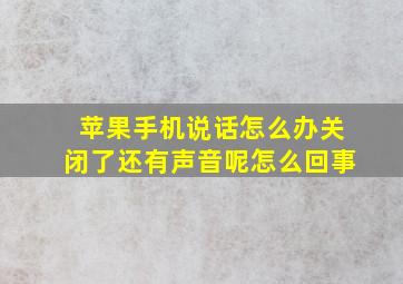 苹果手机说话怎么办关闭了还有声音呢怎么回事