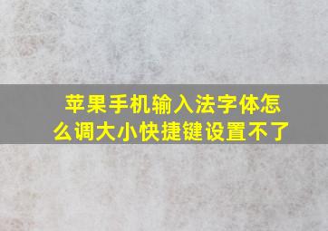 苹果手机输入法字体怎么调大小快捷键设置不了