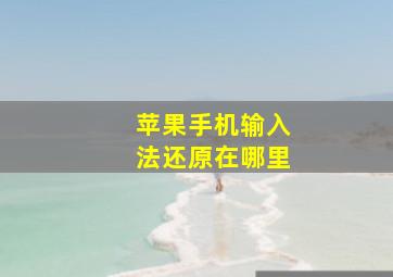 苹果手机输入法还原在哪里