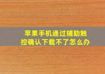 苹果手机通过辅助触控确认下载不了怎么办