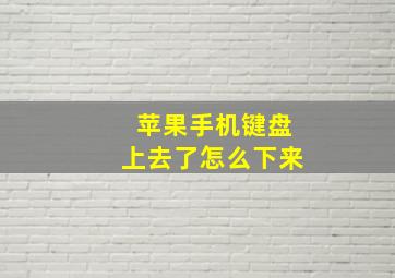 苹果手机键盘上去了怎么下来