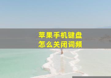 苹果手机键盘怎么关闭词频