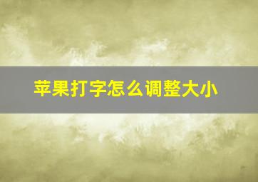 苹果打字怎么调整大小