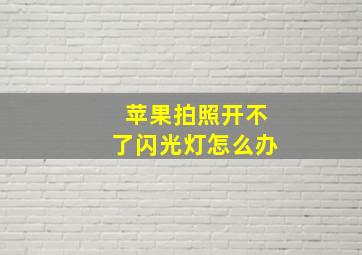 苹果拍照开不了闪光灯怎么办