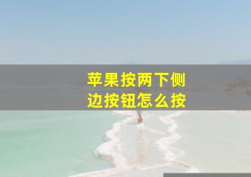 苹果按两下侧边按钮怎么按