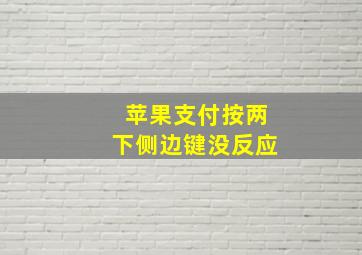 苹果支付按两下侧边键没反应