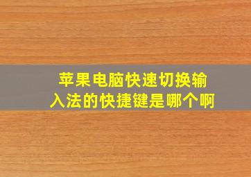 苹果电脑快速切换输入法的快捷键是哪个啊