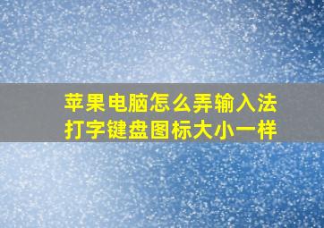 苹果电脑怎么弄输入法打字键盘图标大小一样