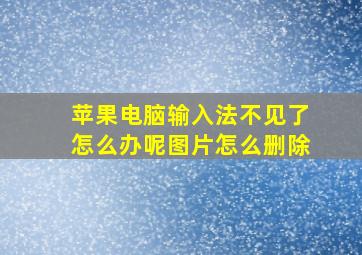 苹果电脑输入法不见了怎么办呢图片怎么删除