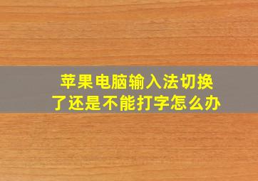 苹果电脑输入法切换了还是不能打字怎么办