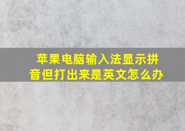 苹果电脑输入法显示拼音但打出来是英文怎么办