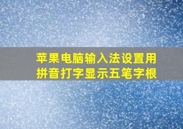 苹果电脑输入法设置用拼音打字显示五笔字根