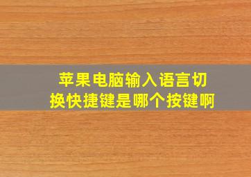 苹果电脑输入语言切换快捷键是哪个按键啊