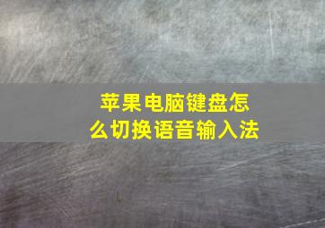 苹果电脑键盘怎么切换语音输入法