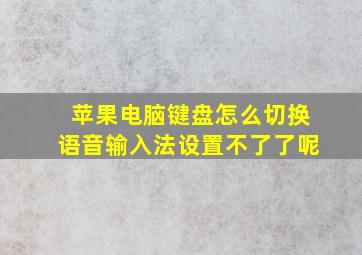 苹果电脑键盘怎么切换语音输入法设置不了了呢