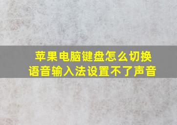 苹果电脑键盘怎么切换语音输入法设置不了声音