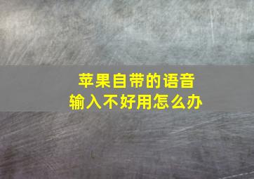 苹果自带的语音输入不好用怎么办