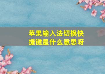 苹果输入法切换快捷键是什么意思呀