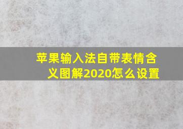 苹果输入法自带表情含义图解2020怎么设置