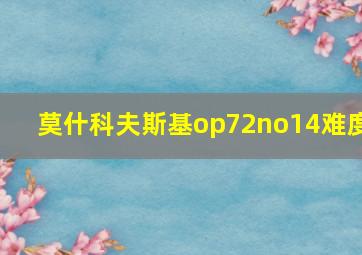 莫什科夫斯基op72no14难度