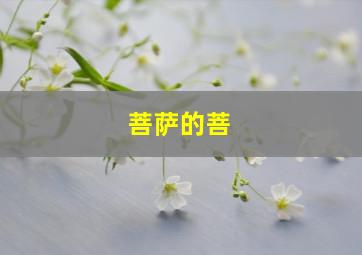 菩萨的菩