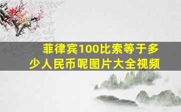 菲律宾100比索等于多少人民币呢图片大全视频