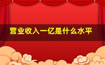 营业收入一亿是什么水平