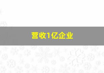 营收1亿企业