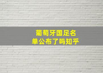 葡萄牙国足名单公布了吗知乎