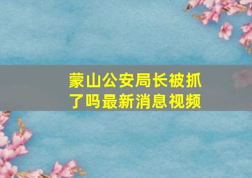 蒙山公安局长被抓了吗最新消息视频