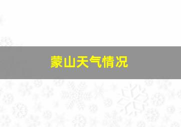 蒙山天气情况