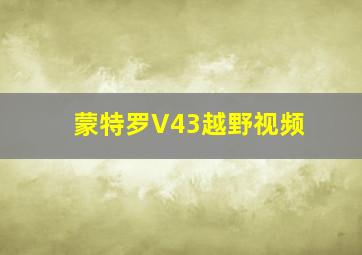 蒙特罗V43越野视频