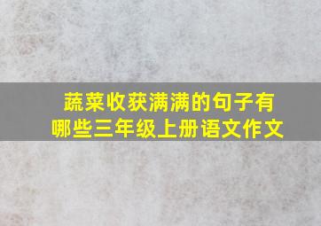 蔬菜收获满满的句子有哪些三年级上册语文作文