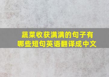 蔬菜收获满满的句子有哪些短句英语翻译成中文