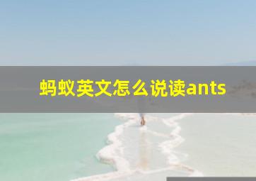 蚂蚁英文怎么说读ants