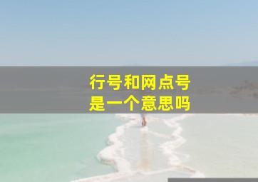 行号和网点号是一个意思吗