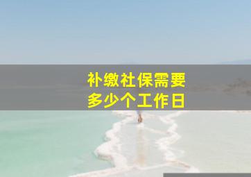 补缴社保需要多少个工作日