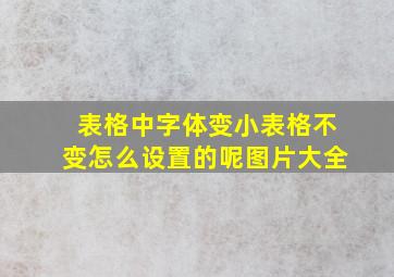 表格中字体变小表格不变怎么设置的呢图片大全