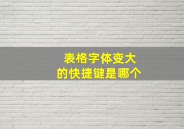 表格字体变大的快捷键是哪个