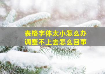 表格字体太小怎么办调整不上去怎么回事