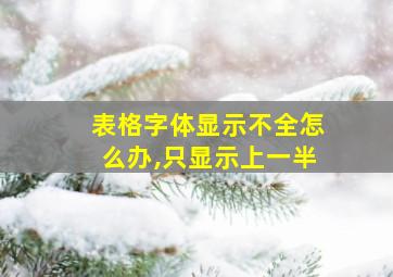 表格字体显示不全怎么办,只显示上一半