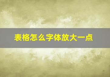 表格怎么字体放大一点