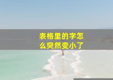 表格里的字怎么突然变小了