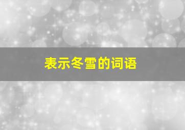 表示冬雪的词语