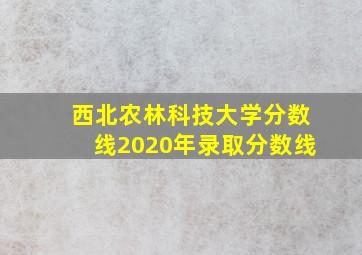 西北农林科技大学分数线2020年录取分数线