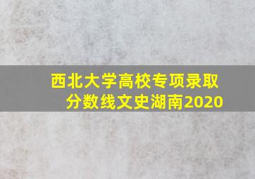 西北大学高校专项录取分数线文史湖南2020